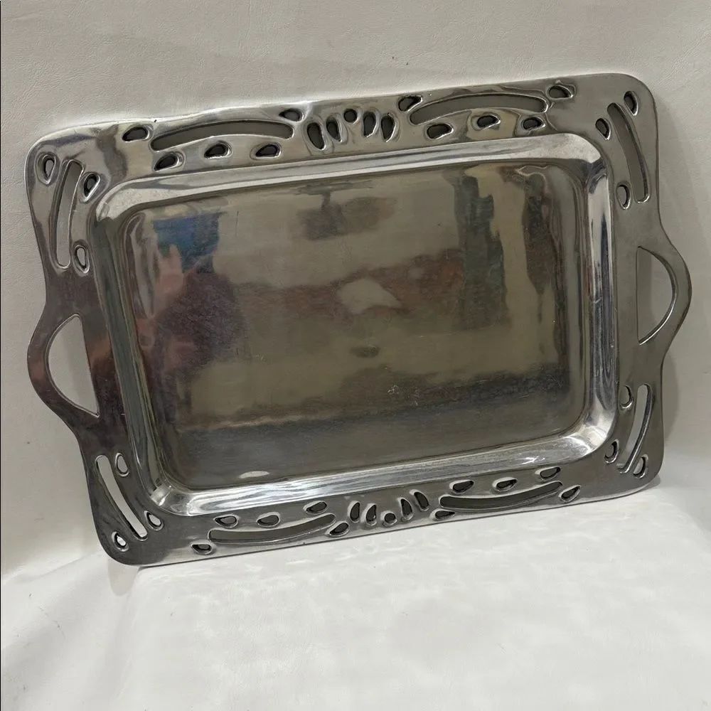 Holland Boone Polished Pewter Lead Tarnish Free Rectangular Tray 12 2/4 X 19